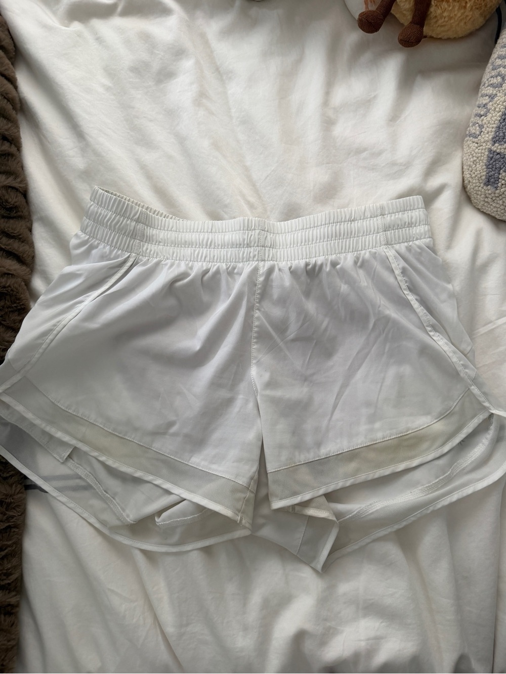 White Women's Athlete Athletic Shorts